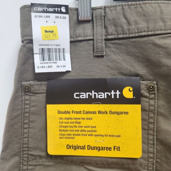 Utility Cargo Workwear Carhart Double Front Work Pants Size 36X30 Mushroom - Picture 3 of 12